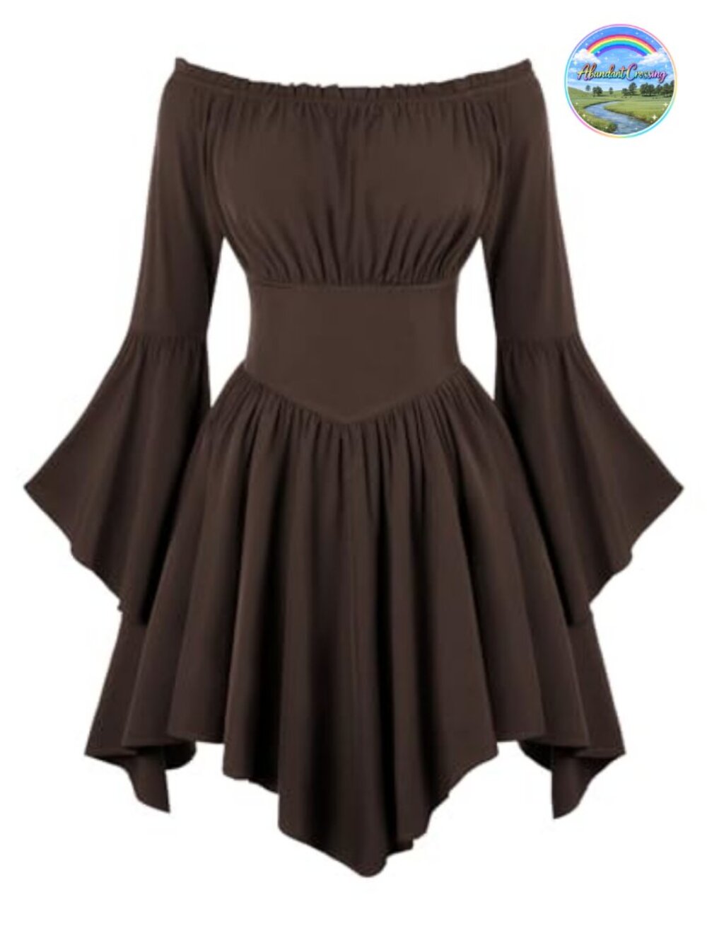 Renaissance Pirate Off Shoulder Corset Dress Lace Bell Sleeve